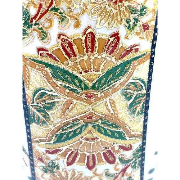 Satsuma Style Gold Hand painted Parrot and Florals Ceramic Vase - Picture 11 of 15